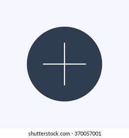 Vector illustration of thin line plus icon . Can be used as company logo, badge, web interface and mobile application button, pictogram