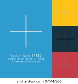 Vector illustration of thin line plus icon . Can be used as company logo, badge, web interface and mobile application button, pictogram