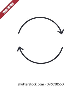 Vector illustration of thin line refresh icon . Can be used as company logo, badge, web interface and mobile application button, pictogram