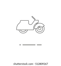 Vector illustration of thin line retro scooter icon on white background