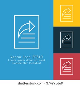 Vector illustration of thin line share icon . Can be used as company logo, badge, web interface and mobile application button, pictogram