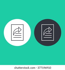 Vector illustration of thin line share icon . Can be used as company logo, badge, web interface and mobile application button, pictogram