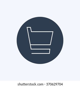 Vector illustration of thin line shopping cart icon . Can be used as company logo, badge, web interface and mobile application button, pictogram