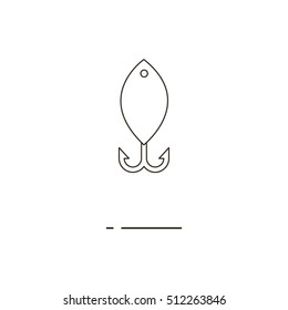 Vector illustration of thin line spoon-bait icon on white background