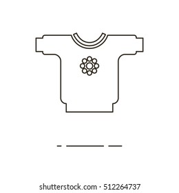 Vector illustration of thin line sweater icon on white background