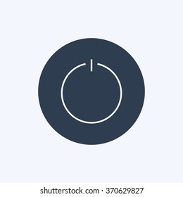 Vector illustration of thin line turn off icon . Can be used as company logo, badge, web interface and mobile application button, pictogram