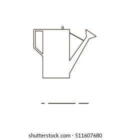 Vector illustration of thin line watering can icon on white background