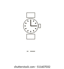 Vector illustration of thin line wristwatch icon on white background