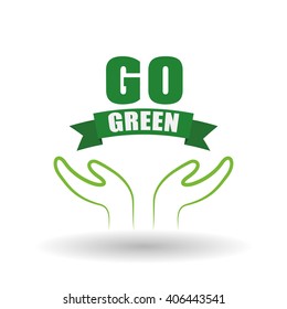 Vector illustration of Think green , editable icon