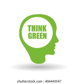 Vector illustration of Think green , editable icon