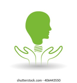 Vector illustration of Think green , editable icon
