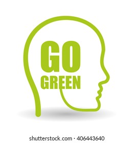 Vector illustration of Think green , editable icon