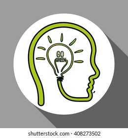 Vector illustration of Think green , editable icon