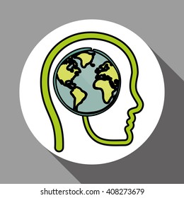 Vector illustration of Think green , editable icon