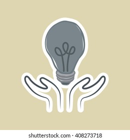 Vector illustration of Think green , editable icon