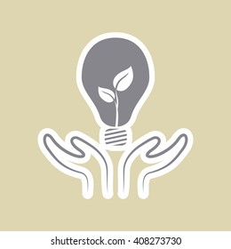 Vector illustration of Think green , editable icon