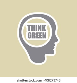 Vector illustration of Think green , editable icon