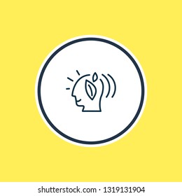 Vector illustration of think green icon line. Beautiful emoji element also can be used as mental icon element.