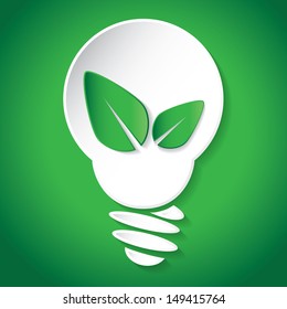 vector illustration of Think green save earth paper