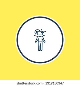 Vector illustration of think outside box icon line. Beautiful emotions element also can be used as creative icon element.