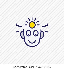 Vector illustration of think positive icon colored line. Beautiful emotions element also can be used as inspired icon element.