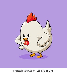 Vector Illustration of a Thinking Chicken