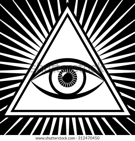 Vector illustration of a third eye mystical sign. The eye of Shiva symbol design