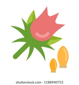 Vector Illustration of Thistle seed. Simple flat icon of seeds on a white background.