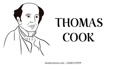 Vector illustration of Thomas Cook's portrait