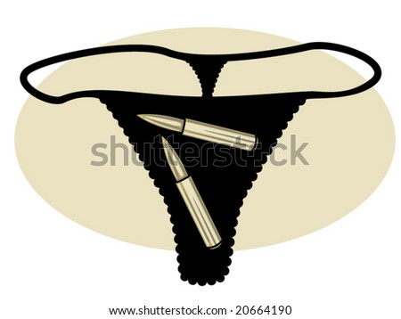 vector illustration of a thong with a graphic of golden bullets