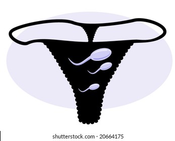 vector illustration of a  thong with a graphic of sperm