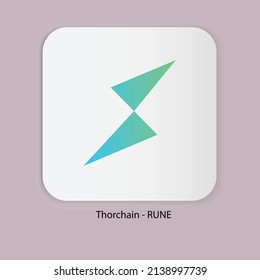 Vector illustration of Thorchain (RUNE) cryptocurrency logo, symbol in a white background.