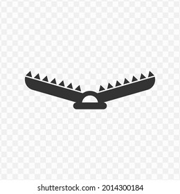Vector illustration of thorny trap icon in dark color and transparent background(png)