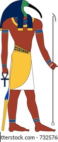 Vector illustration of Thoth, ancient Egyptian god of wisdom