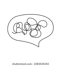 Vector illustration of a thought in doodle style. Isolated on white background
