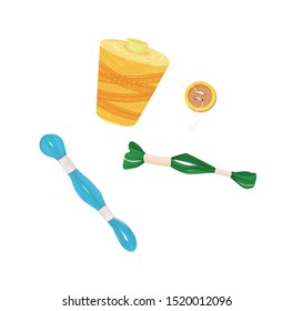 vector illustration with thread skeins for sewing