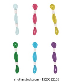 vector illustration with thread skeins for sewing