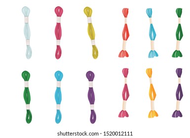 vector illustration with thread skeins for sewing