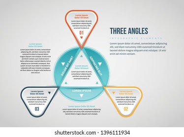Vector illustration of Three Angles Infographic design element.