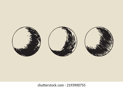 Vector illustration of three balls with different drop shadows on them