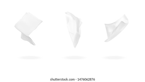 Vector illustration of three beautiful flying napkins.