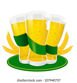 Vector illustration, THREE BEERS