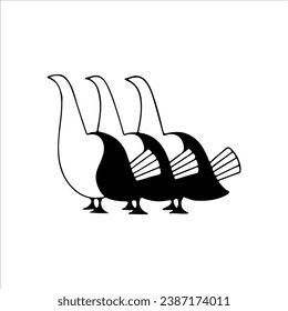 vector illustration of three bird shapes