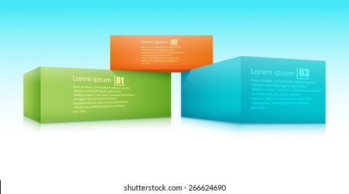 Vector illustration of three bricks applied with the text.