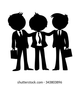 Vector illustration. Three businessman.