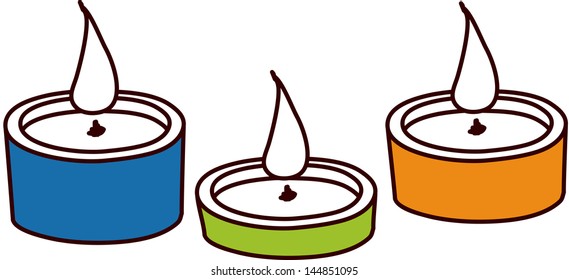 Vector illustration of three candles
