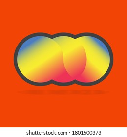 Ilustración vectorial de tres círculos mezclados con colores perfectos para el fondo