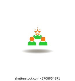 Vector illustration of three different people with different heads. Symbol of diversity.