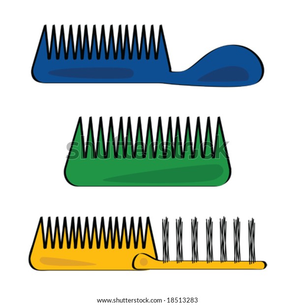 Vector Illustration Three Different Types Hair Stock Vector