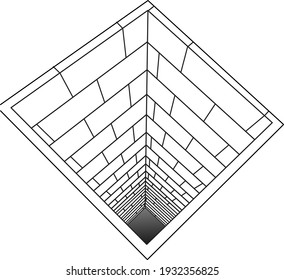 vector illustration of three dimensional geometric construction graphic